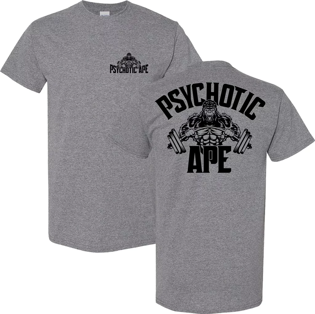 Psychoatic Ape 241 Unisex Poly-Rich T-Shirt brought to you by The Bear Traxs thebeartraxs.com